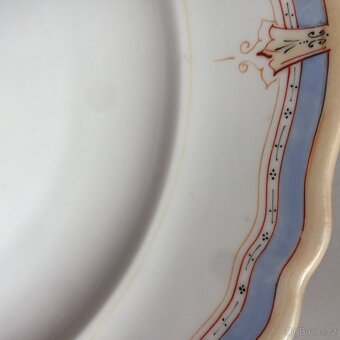 Malovaný porcelán tác talíře omáčník Loket 1833 Biedermaie - 2