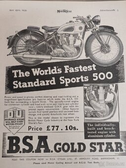 BSA goldstar 500 ohv 1939 - 2