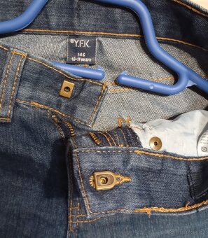 modré džíny, rifle značky Y.F.K. se zipem a háčkem na zapíná - 2