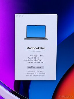 MacBook Pro 16” 2021 /32GB RAM/512GB SSD/Záruka - 2