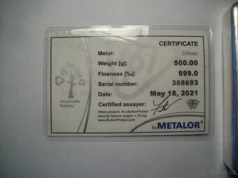 500g investiční stříbrný slitek | Metalor - 2