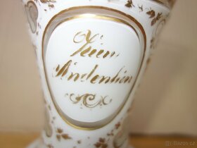 Sklenice, pohár Biedermeier, napis Zum Andenken - 2
