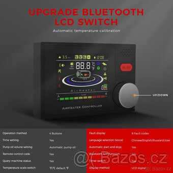 Nezávislé topení 5kW, 12+24V, Auto START/STOP, BT - 2