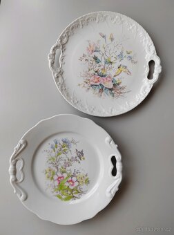 Krásný porcelánový servírovací talíře s květinovým decorem - 2
