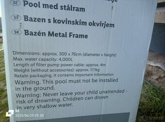 NOVÝ Bazén Metal Frame s filtračním zařízením, Ø 3 x 0,76 m - 2