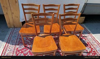Pevné,dřevěné retro židle,5ks, ála CCCP - 2