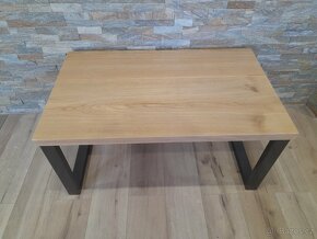 Konferenční stolek masiv dub/kovové nohy - 2