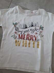 Zara dívčí bílé vánoční tričko jako nové vel 110 - 2