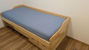 Jednolůžková postel se zásuvkami + zdravotní matrace - 2