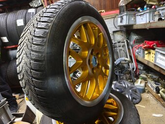 Krásná límcová ALU kola BBS 5x100 R16 se zánovní zimním pneu - 2