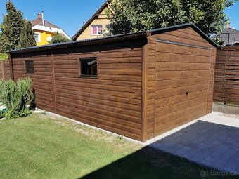 Plechová garáž 3,5×5×2,5m.Dovoz a montaž v ceně. - 2