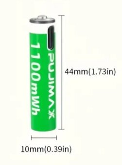 PUJIMAX® AAA 1x1200mWh Li-ion samostatně dobíjecí-1000x NOVÁ - 2