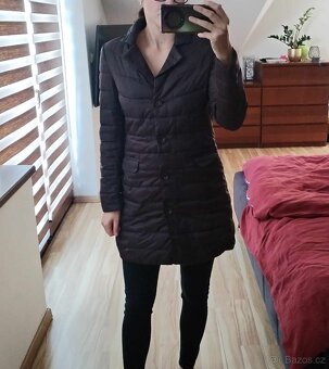 Podzimní hnědá prošívaná bunda kabát Sisley S/M - 2