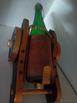 Dekorace - dělo - držák na víno (vč. lahve) - 2