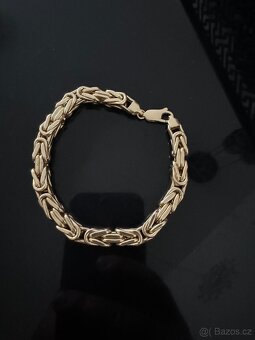Zlatý náramek královská vazba - 2