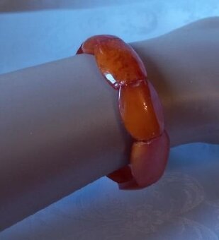 Náramek, pravý jantar - 2