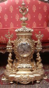 XXL Starožitné bronzové hodiny se svícny - Francie 1860 - 2