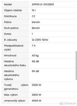 Elektrocentrála Zipper - 2