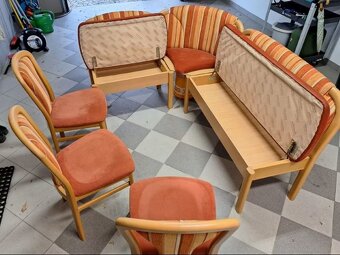 Lavice jídelní rohová a 3 židle - pěkný stav - 2