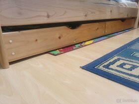 Postel smrk masiv 200x90cm s úložným prostorem - 2