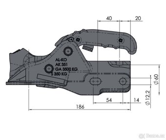 Tažná spojka - AL-KO AK 351-351 ZA, -3500 kg, Ø 50/60 mm - 2
