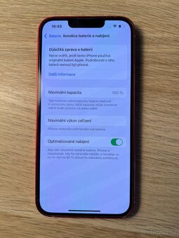 Apple iPhone 13 128GB červená - KONDICE BATERIE 100 % - 2