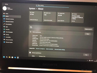 GIGABYTE G5 KD, výkonný notebook, upgrade 32gb RAM, rtx 3060 - 2