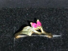 Zlaty damsky prsten Diamanty a td Punc 0,585 Rozmer 54 - 2