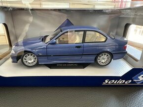 Model BMW M3 e36 coupe 1:18 SOLIDO modrý - 2