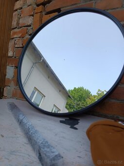 Černé kovové závěsné zrcadlo 60 cm - 2