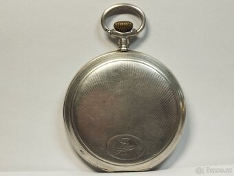 Starožitné pánské stříbrné kapesní hodinky, medaile - 2
