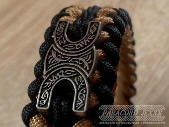 Paracord náramek (20 cm) black - coyote - 2