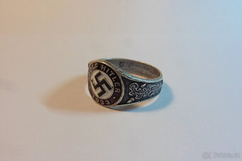 Prsten NSDAP Třetí říše stříbro - 2