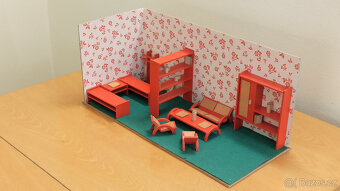 Dřevěný obývací pokojíček pro panenky - 2