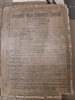 Mapa východních Čech Království českého r.v.1897 - 2