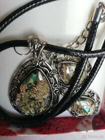 Abalone perleť, náušnice a náhrdelník - 2