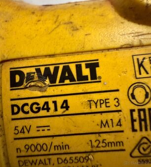 Dewalt aku uhlova bruska DCG414 54V - 2