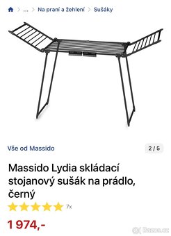 Teleskopický sušák na prádlo černý nový - 2