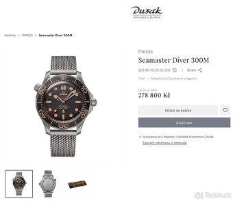 Omega Seamaster 300M Diver / No Time To Die 007 / nové - 2