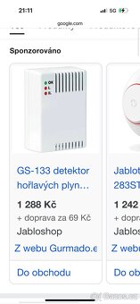 Čidlo plynu jablotron - 2