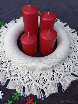 Nádherný adventní věnec, macramé. Nový - 2