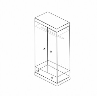 Dřevěná skříň 2dveřová CORONA vosk 162820 - 2