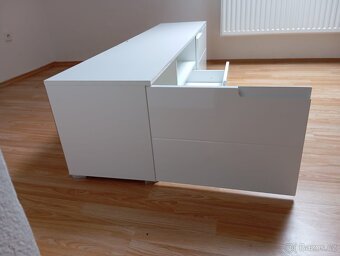 Tv stolek bílý LESK - 2