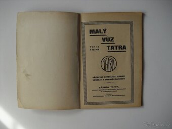 Prodám orig. návod a seznam součástí Tatra 12. - 2