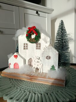 Dřevěné domečky- dekorace - 2