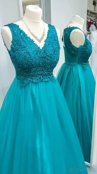 NOVÉ TŘPYTIVÉ plesové šaty KRAJKOVÉ - 2