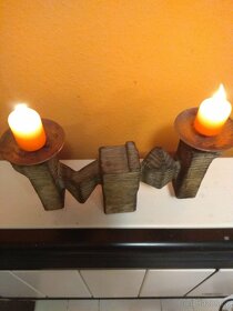 SVÍCEN na 2 svíčky dřevěný - 2