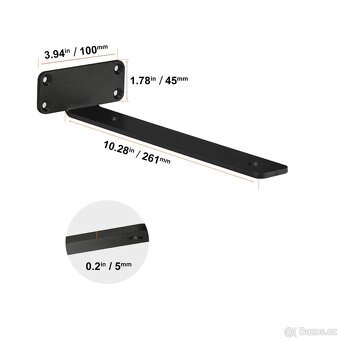 Držák polic 261x100x45 mm - 2