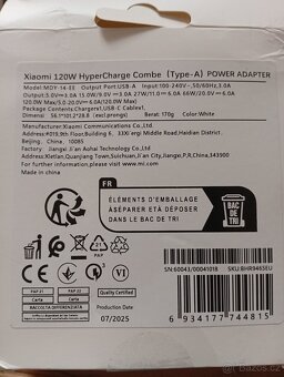Nabiječka Xiaomi 120W nová vyzkoušená - 2