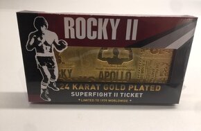 Rocky II 24k gold plated Superfight tiket-limitka 1979 kusov - 2